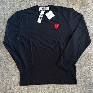 Comme des Garçons PLAY Men’s Double Heart Long-Sleeve T-Shirt Large - NWT